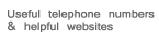 Useful telephone numbers & helpful websites